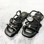 Ash  Women's Ruby Square Toe Strappy Sandals Black Leather Size 39 US 8 Photo 1