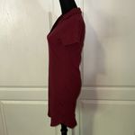 DARK PINK RIBBED COLLARED SHIRT PREPPY DRESS Photo 2
