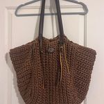 Rode Sko Bohemian Straw Woven Tote Bag Concho Beach Resort Western Brown Pink Photo 0