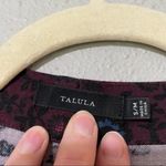 Talula Burgundy Floral Short Sleeve Open Front Kimono Cardigan Sweater Womens M Photo 2