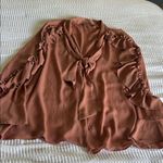 ZARA  Women's Ruffled Blouse in antique rose Photo 0