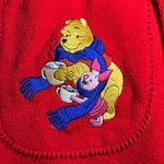 Disney Vintage 1990s Red Embroidered Winnie The Pooh/Piglet Fleece Jacket Photo 1