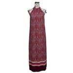 MSK Women’s Paisley Halter Maxi Dress Red White High Neck Boho Beach Size M Size M Photo 1