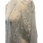 eoie XS Ivory Lace Sheer Lightweight Open Front Kimono Cover Up Boho Chic White Photo 2