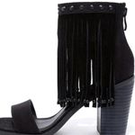 Very Volatile 🩵NWB🩵 VERY VOLITILE SUEDE LADIES BLACK FRINGE SANDALS ZIPPER CLOSURE SZ. 6 Photo 0