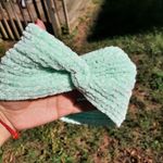 New Knitted Twisted Headband Ear Warmer Green Mint Chenille Handmade Handcrafted Photo 6