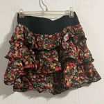 Deb Black and Red Floral Mini Skirt‎ Photo 0