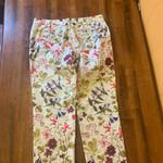 Lands’ End pants women’s 14 Floral light beige background mid Photo 4
