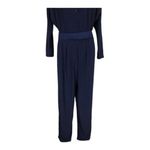 Vintage 80's Navy belted Jumpsuit batwing sleeves shoulder pads size X Small Blue Photo 10