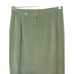 Vintage Womens Silk Skirt Size 12 Sage Green Pencil Lined Professional Career Photo 3