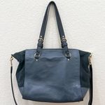 Coach C5689 Kleo Carryall Denim Blue Pebbled Suede Leather Satchel Shoulder Bag Photo 5