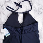 Island Waves Swim Tankini Moorea Adjustable Keyhole Halter Top Black Size 8 Photo 11