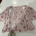 Free People  Lana Off The Shoulder Floral‎ Top in Cloud Berry Combo Size S Photo 10