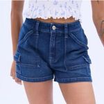 Hollister Ultra High Rise Mom 3” Shorts Womens 26 Dark Wash Utility Cargo Photo 0