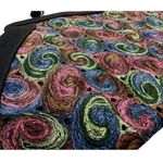 VTG Atomic 1950s "Pretty" Black Handbag w/ colorful Embroidered Swirls Photo 4