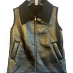 No Boundaries  Faux Leather Vest Faux Shearling Lining NWT Women L/XL Black Urban Photo 0
