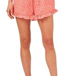1. State Coral Ruffle Pull On High Waist Shorts Photo 0