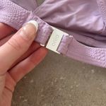 ONIA  Claire Lavender Purple Ring Detail Textured Triangle Bikini Top Photo 2