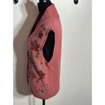 Eddie Bauer VINTAGE Women Small SweaterVest Wool Pink Floral Shawl Collar Button Photo 2
