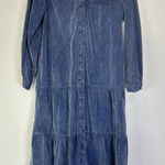 Pilcro Anthropologie’s Marta Tiered Corduroy MIDI Dress Blue Size XS Photo 0
