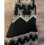 Wacoal Embrace Lace Slip Dress Black Ivory New Sz M Sexy Sheer Embroidered Photo 2