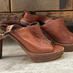 Cole Haan  Tonya 7 1/2 B leather brown peep toe heels Photo 0