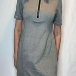 OF/MERCER Textured Fitted Shift Mini Dress Size 10 Zippers Black Grey Gray Zip Photo 0
