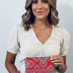 Vera Bradley Red Cotton Quilted Paisley Book Document Passport Cover w/bookmark Photo 0