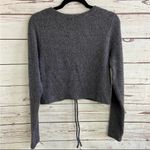 Wild Fable  XXL Grey Soft Knit Ruched Long Sleeve Vneck Cropped Sweater Photo 1