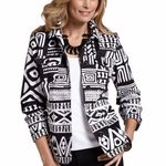 Chico's new Chico’s ☯︎︎ Alphia Aztec Print Classic Jacket ☯︎︎ Black + White ☯︎︎ Medium Photo 12