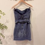 Elliatt  Selenium Denim Mini Strapless Dress with Belt in Blue Size Small NWT Photo 4