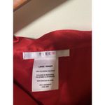 Vintage Pink by KMart 2 Piece Satin Pajama Set Womens Large Red Embroider Pocket Photo 4