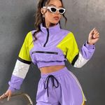 SheIn MOOSTA Colorblock Half Zip Sweatshirt  (Size 4) Photo 0