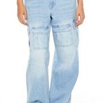 Forever 21  Premium Wide-Leg Cargo Jeans-Relaxed Fit Straight leg, size 28 New!! Photo 2