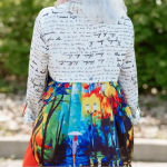 John Mark Multi Color Print Long Sleeve Button Tunic Sz Small (Fits Larger) White Photo 1