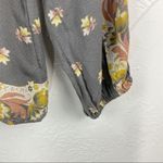 Lucky Brand Gray Floral Print Long Sleeve Peasant Top XS Photo 3