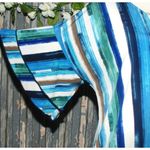 Cato Est. 1946 Ladies Blue Blouse Top Size S Beaded Faux Necklace Bell SS V-Neck Photo 4