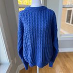 Vintage Cacharel Cobalt Blue Cotton Crewneck Sweater Size Medium 80s 90s Photo 9