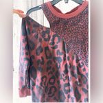Victoria's Secret Victoria Sport Size Small Cut Out Shoulder Long Sleeve Leopard Print Sweatshirt Photo 3