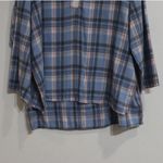 Free People  Blue Plaid Sunday Morning Sleep Shirt Sz M Photo 4
