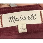 Madewell  Studio Zip Burgundy Velvet Mini Skirt Photo 2