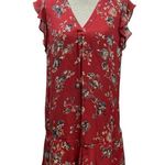 Joie  Almarie B Tandoori Red Floral Silk Ruffle Lightweight
Mini Dress Size M Photo 2