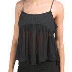 Free People Movement Catch Me Drift Tank Top Women's Ladies Size XS Black Sheer Photo 0