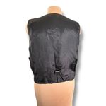 Vintage 90s Tapestry Vest Bold Floral Jacquard Adjustable Back Large Waistcoat Black Photo 5