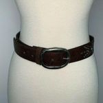 Western Cowgirl Womens Brown Tooled Belt Size Large Boho Hippie Turquoise Stones Photo 0