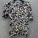 Merona Vtg Y2K Babydoll Leopard Blouse Brown Small Photo 1