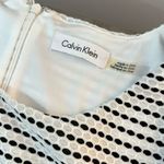 Calvin Klein Black White Short Bell Sleeve Crew Neck Sheath Dress Size XL Photo 6