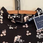 Kaari Blue Curvy 3X Black Poppy Floral Mock Neck Cozy Luxe Shirt Dress LS Photo 6