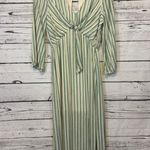 Chicwish Women's Striped Maxi Dress Cream/Green Size S Photo 0