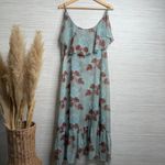 Free People  dress or maxi top floral sheer slip ruffled strappy slit boho Medium Photo 3